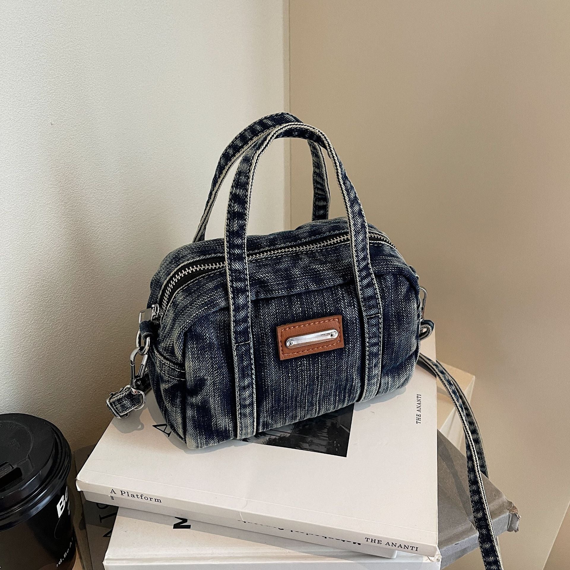 Denim Small Square Messenger Bag Female Portable Pillow Bag
