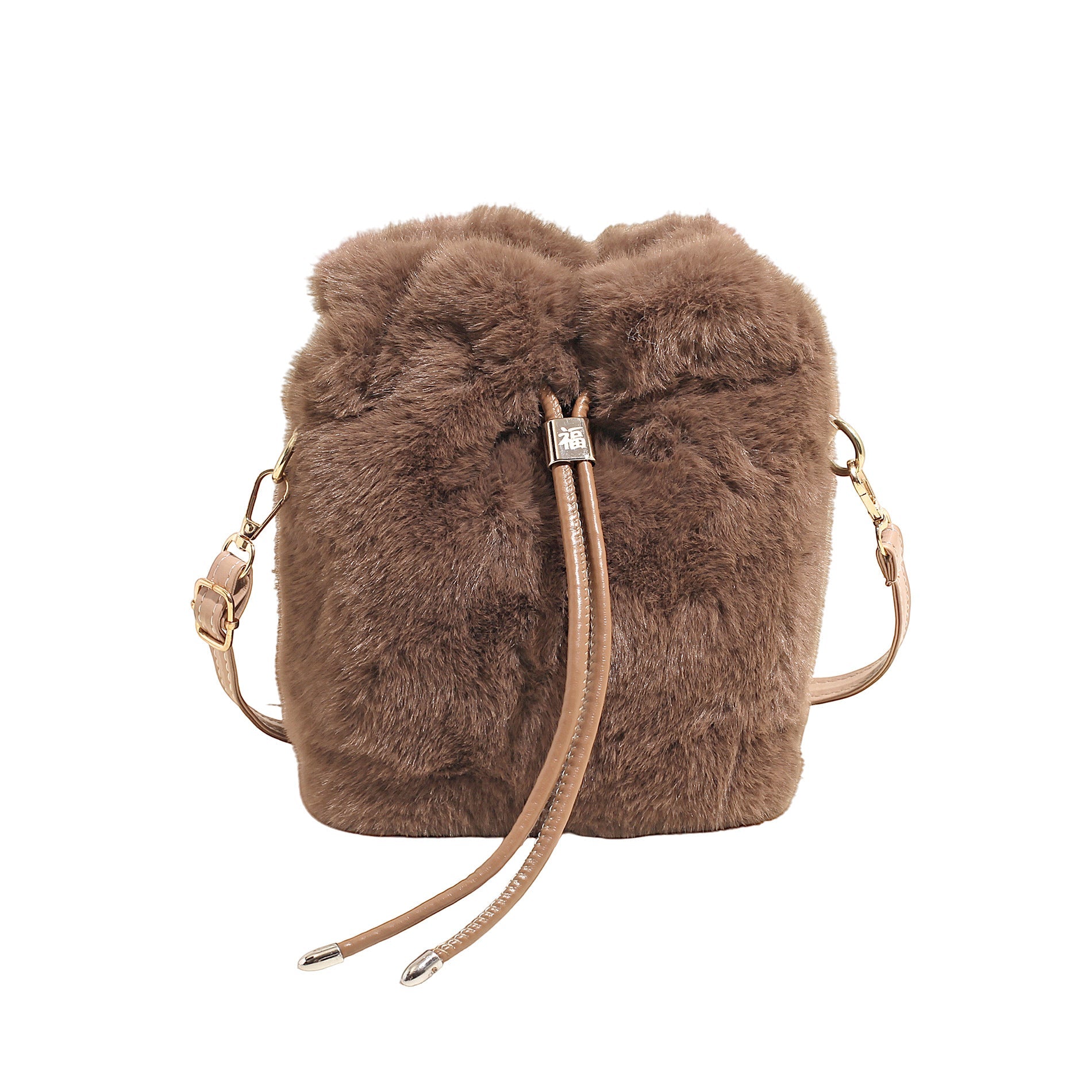Plush Bucket Bag Fashionable Cute Shoulder Messenger Bag