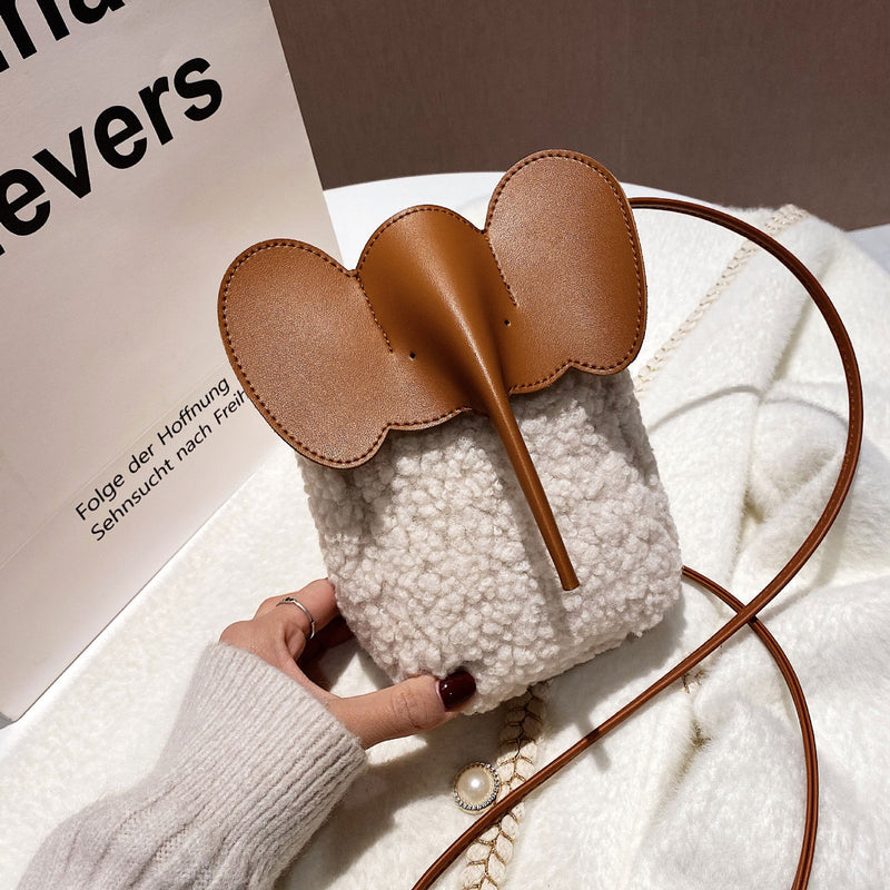Lamb Wool Splicing Small Square Bag Fashion Messenger Bag