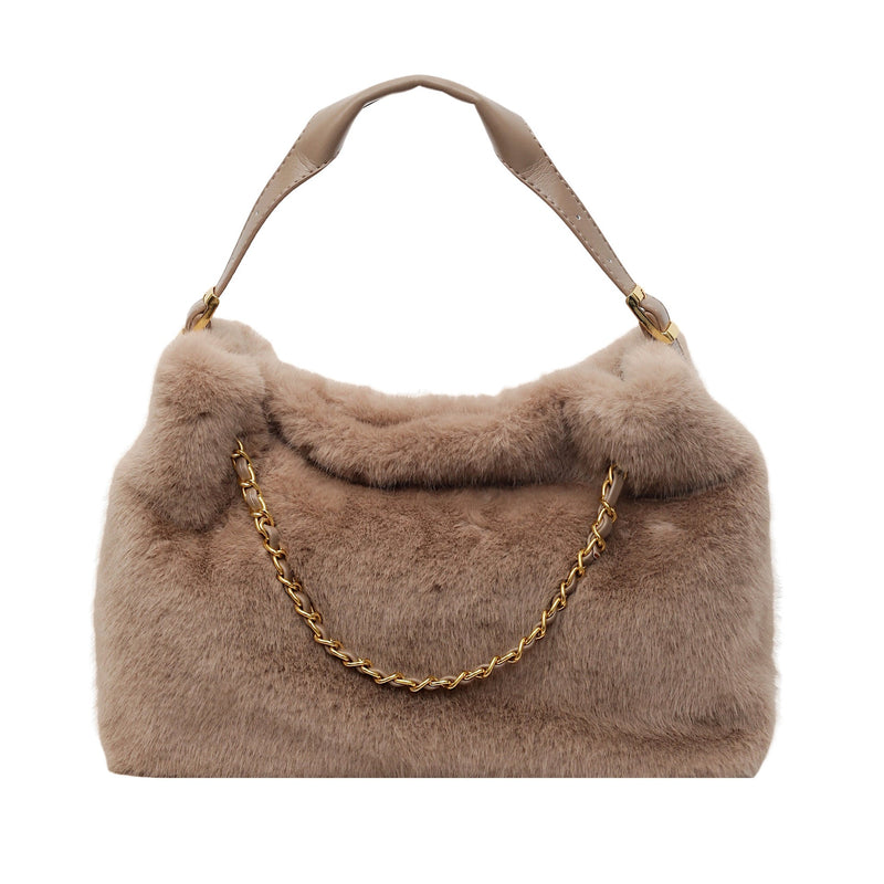 Retro Plush Chain Women's Bag - Large Capacity Underarm Bag
