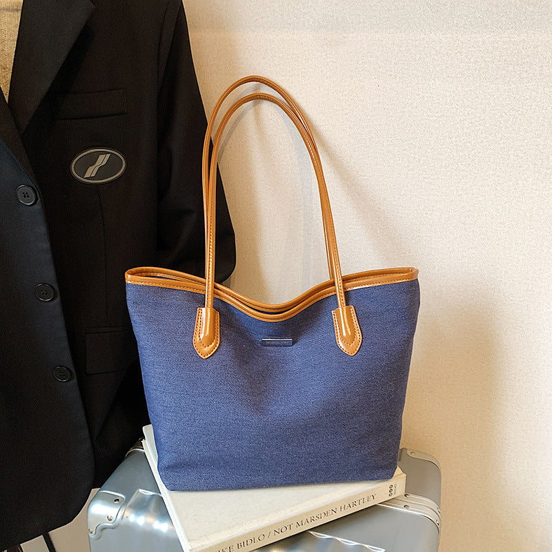 Commuting Denim Shoulder Bag High-End Versatile Tote