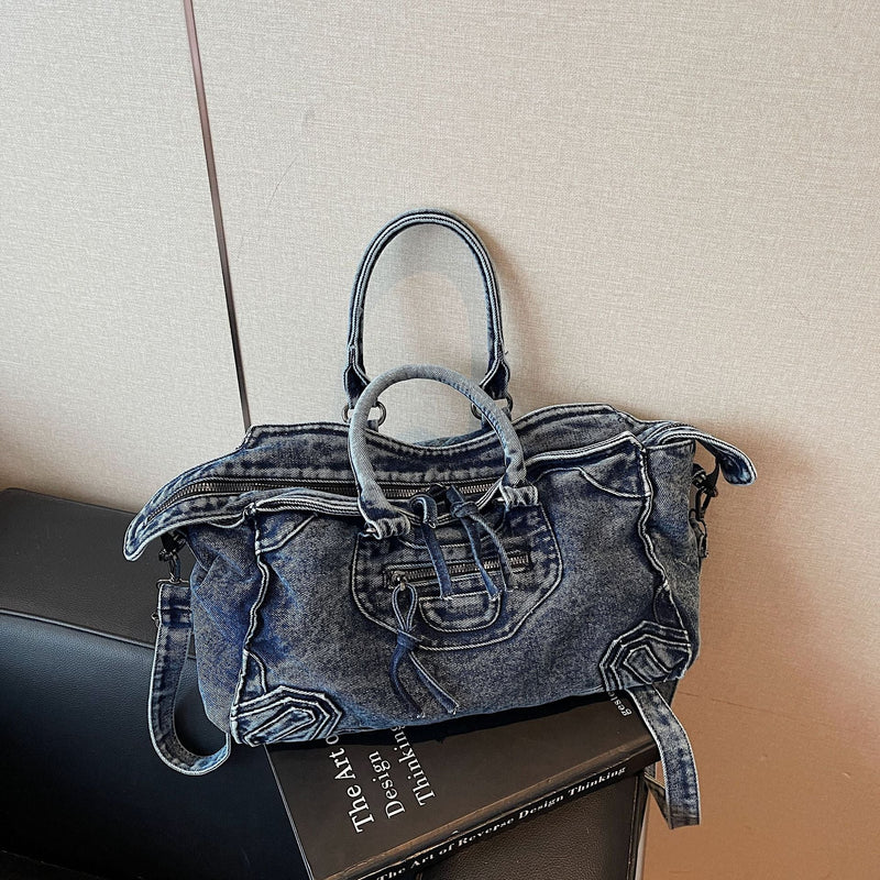 Personalized Denim Shoulder Bag - Classic Retro Messenger