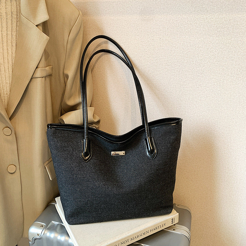Commuting Denim Shoulder Bag High-End Versatile Tote