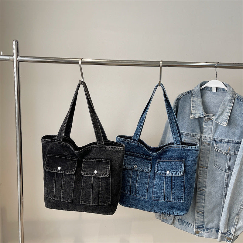 Personality Denim Commuter Bag Large Capacity Casual Tote