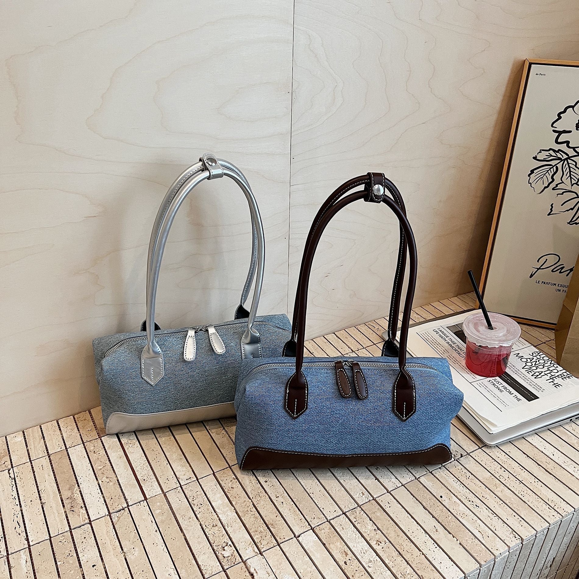 Dongdaemun Denim Armpit Bag Trendy Shoulder Handbag