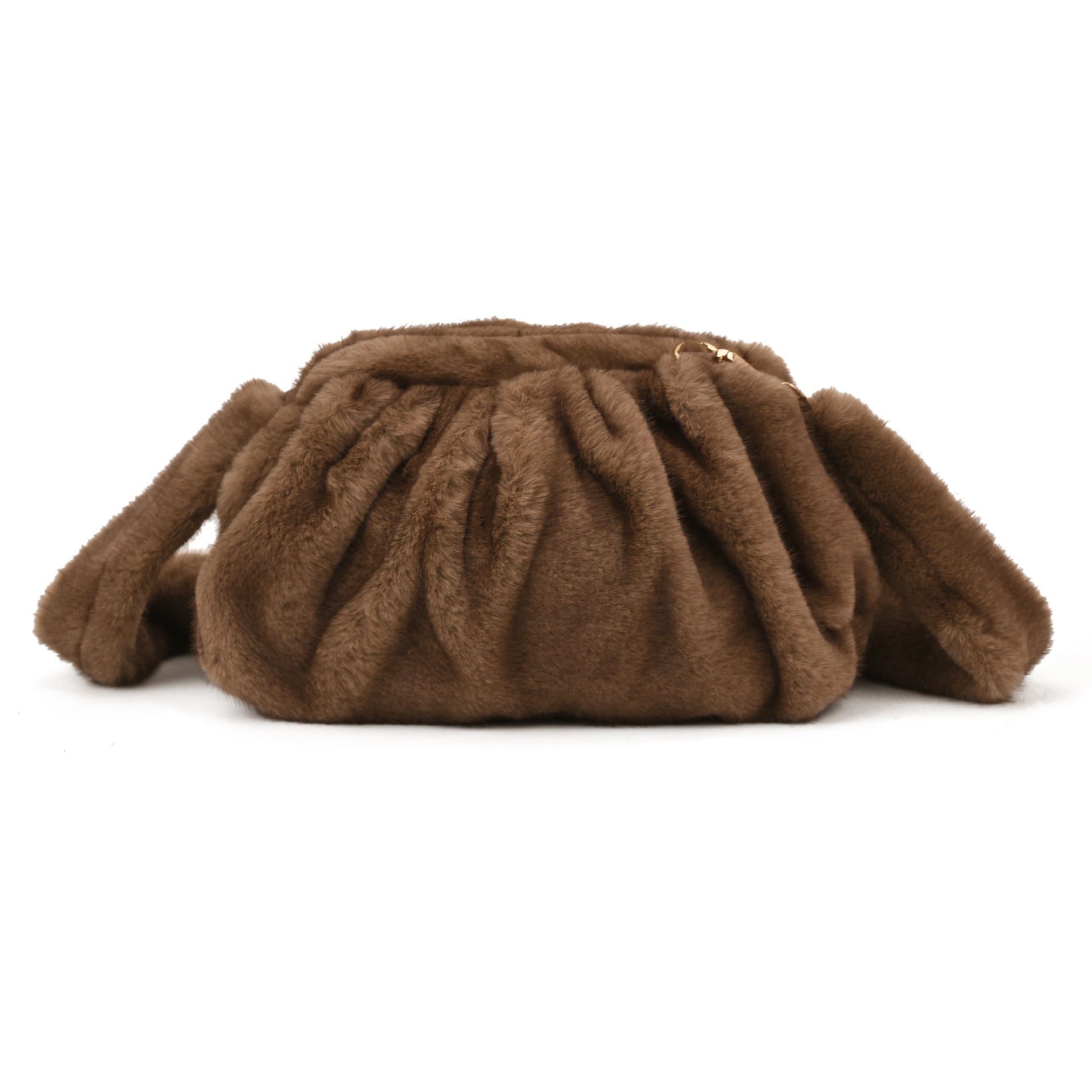 Fluffy Small Messenger Bag Cute Drawstring One Shoulder Fashionable Folds