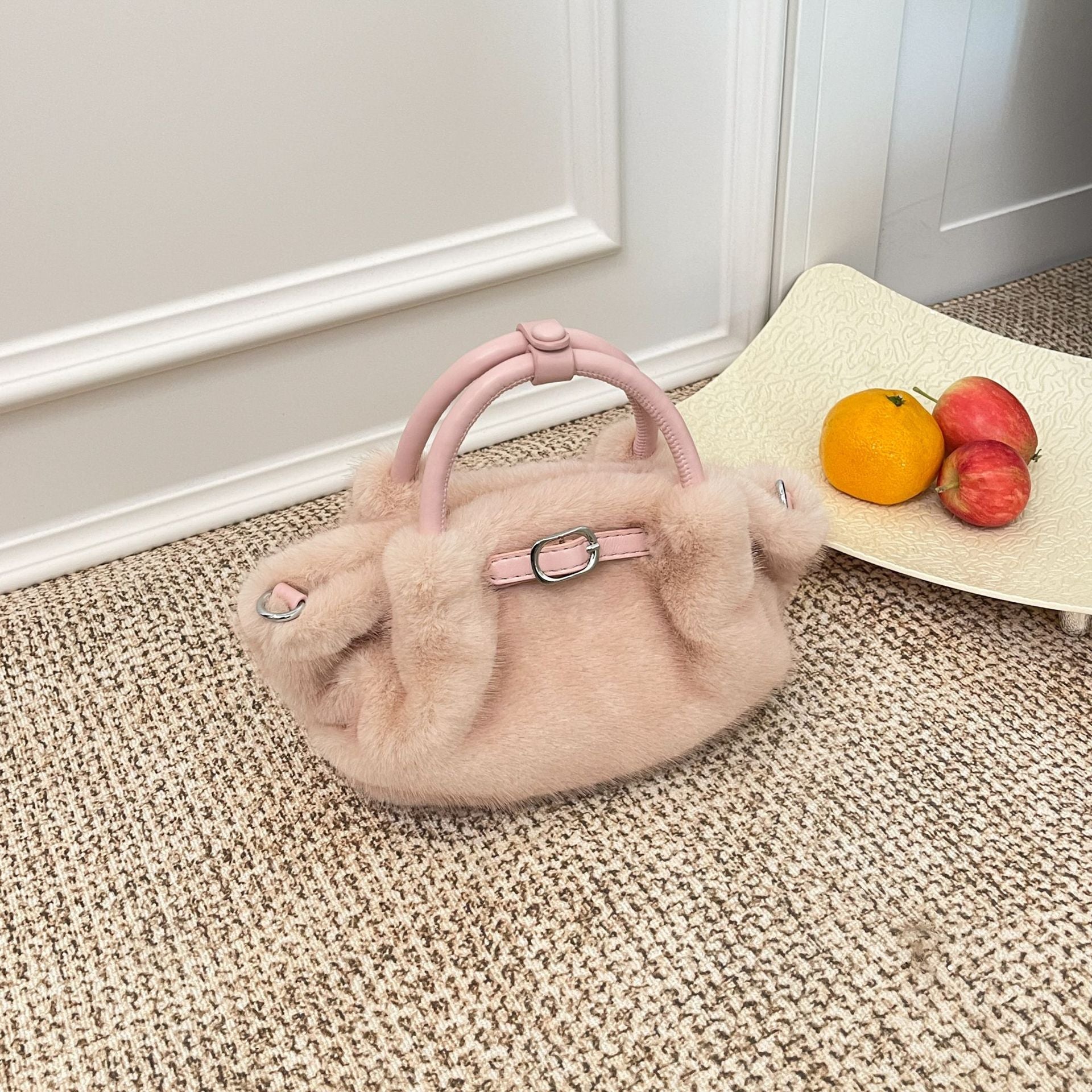 Cute Solid Color Pleated Vegetable Basket Bag for Women