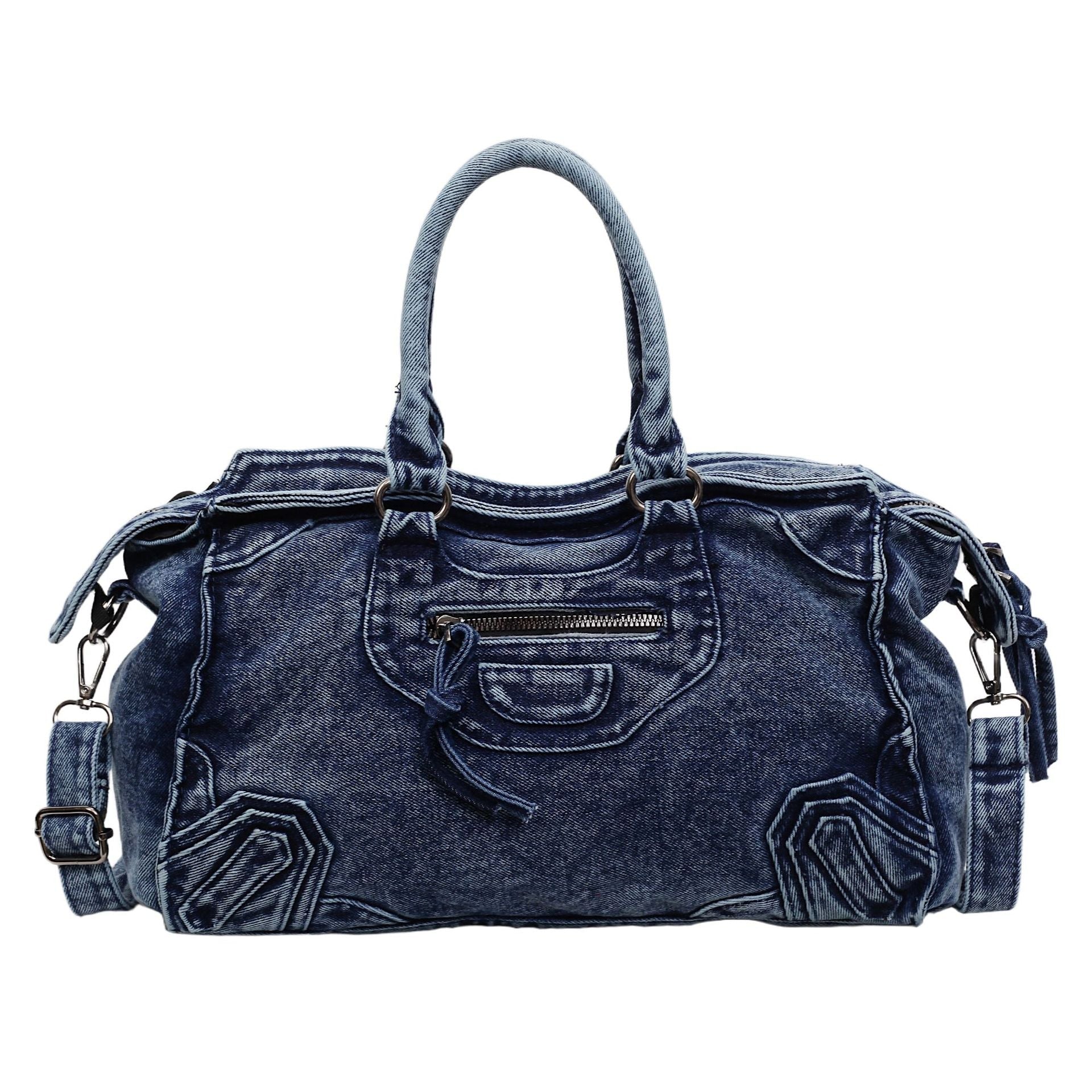 Personalized Denim Shoulder Bag - Classic Retro Messenger