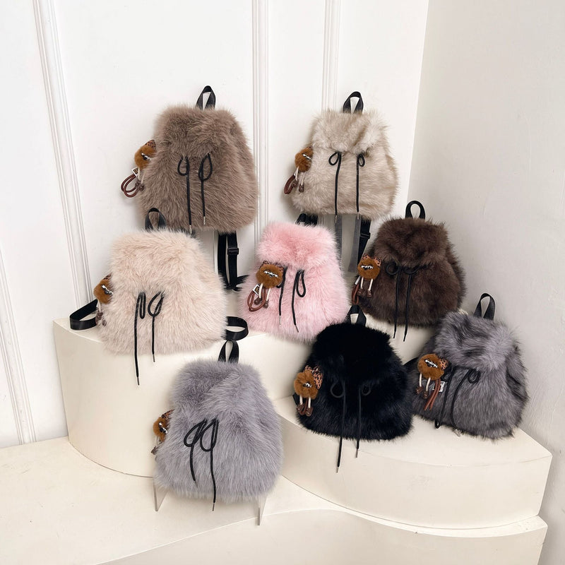 Fashionable Fluff Student Schoolbag Backpack