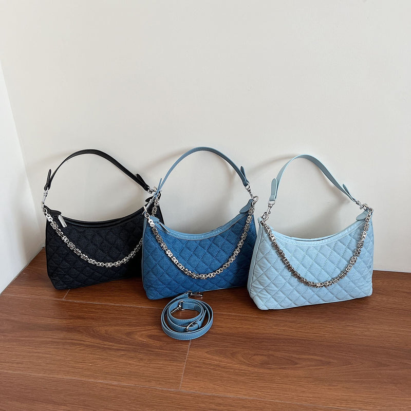 Denim Rhombus Shoulder Bag Large Capacity Crossbody Women's Bag