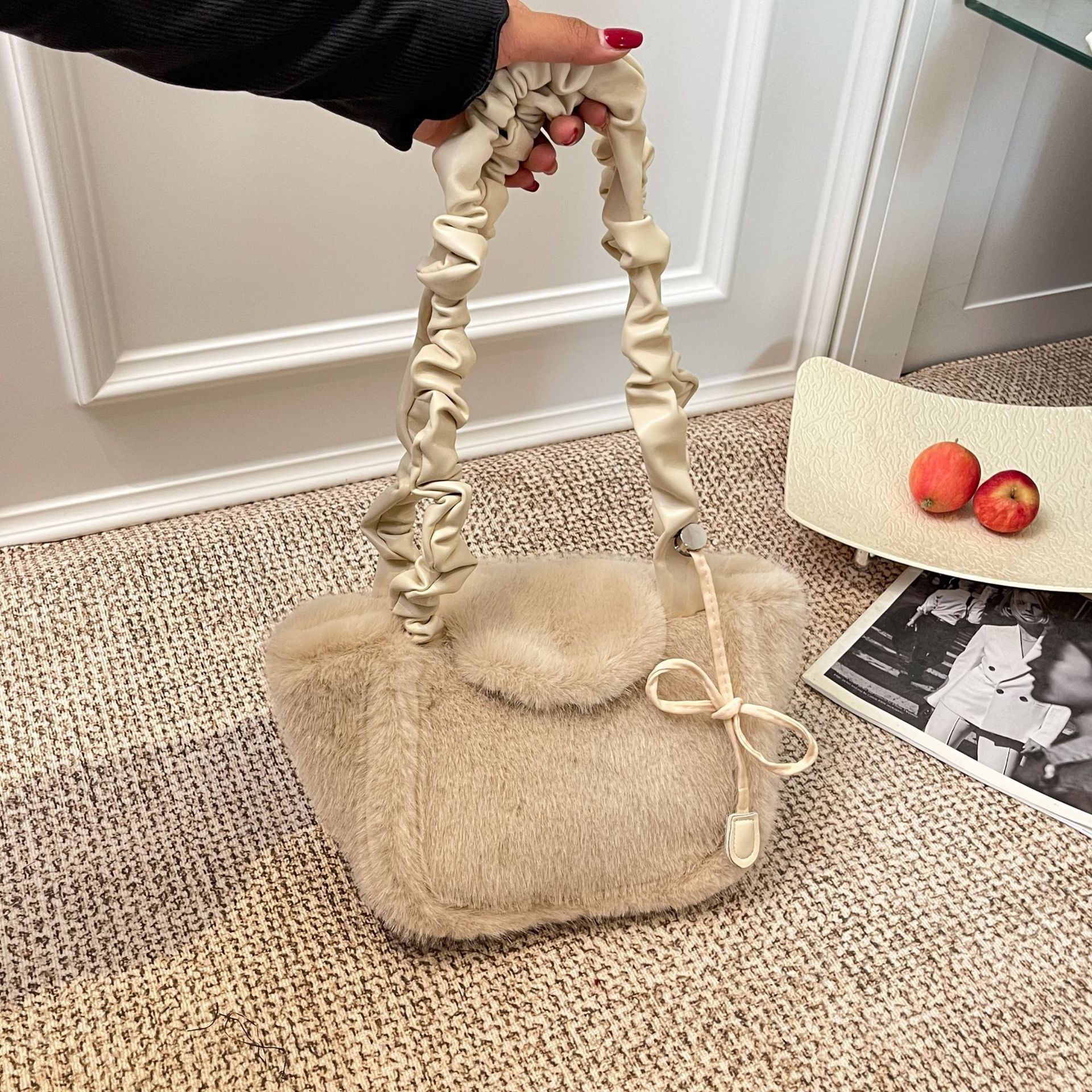 Cute Plush Vegetable Basket Shoulder Bag
