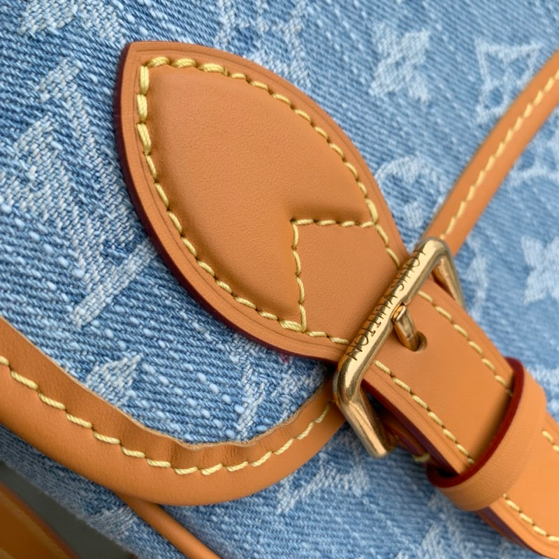 M2A647 Mini Monogram Denim Satchel Crossbody Bag