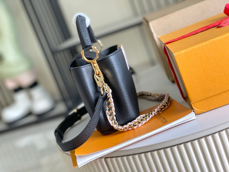 M29438 Capucines Black Mini Leather Top Handle Bag